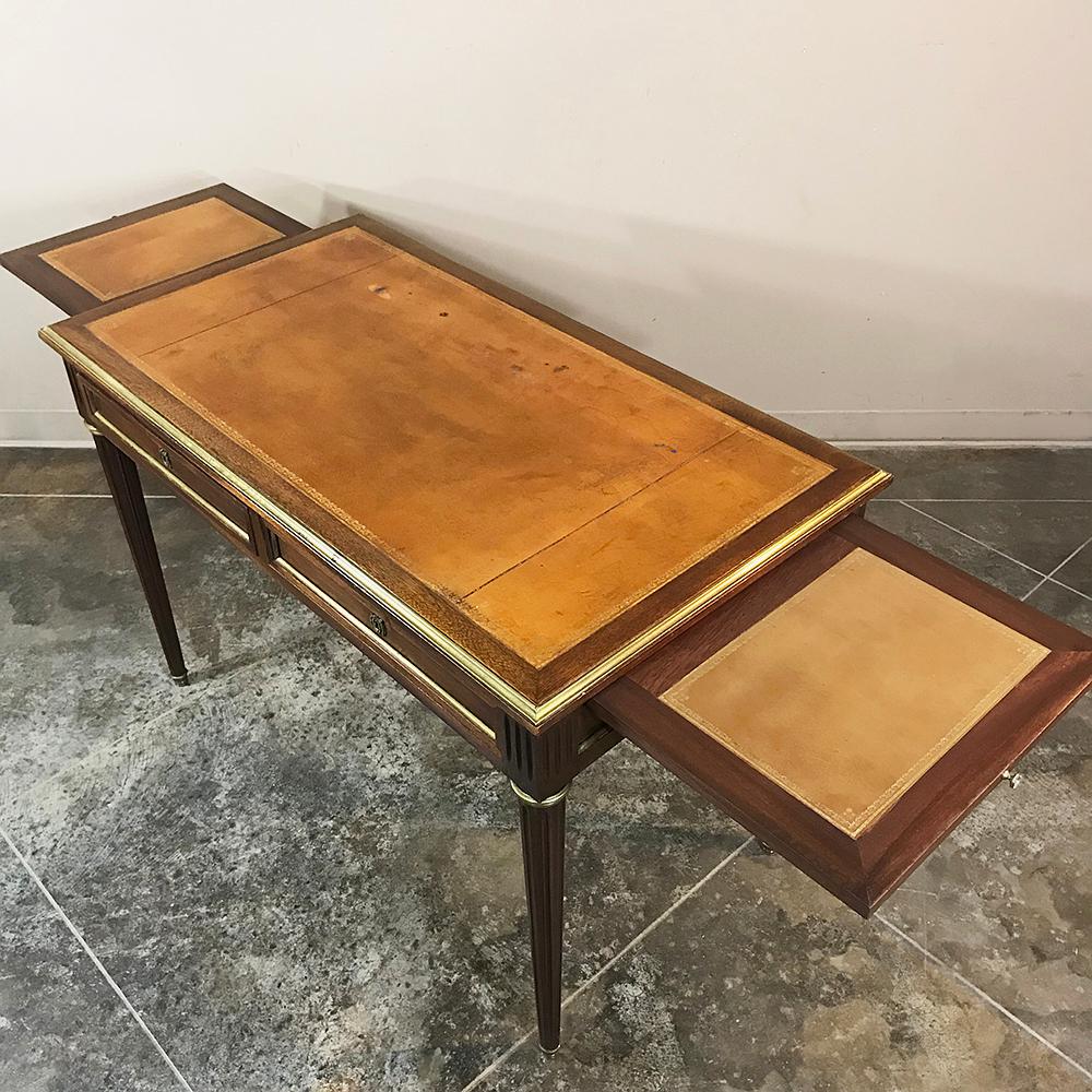 Hand-Crafted 19th Century French Louis XVI Leather Top Desk