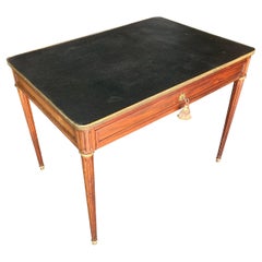 19th Century French Louis XVI Leather Top Writing Table