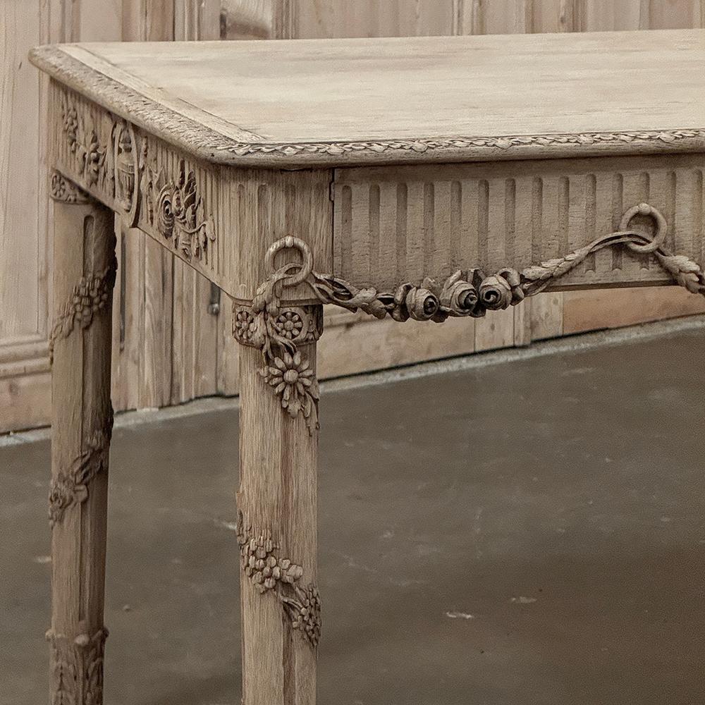 19th Century French Louis XVI Library Table in Stripped Oak For Sale 3