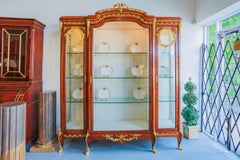 19th Century French Louis XVI Mahogany and Gilt Bronze Signed Viewing Cabinet