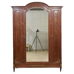 19th Century French Louis XVI Mahogany and Gilt Bronze wardrobe