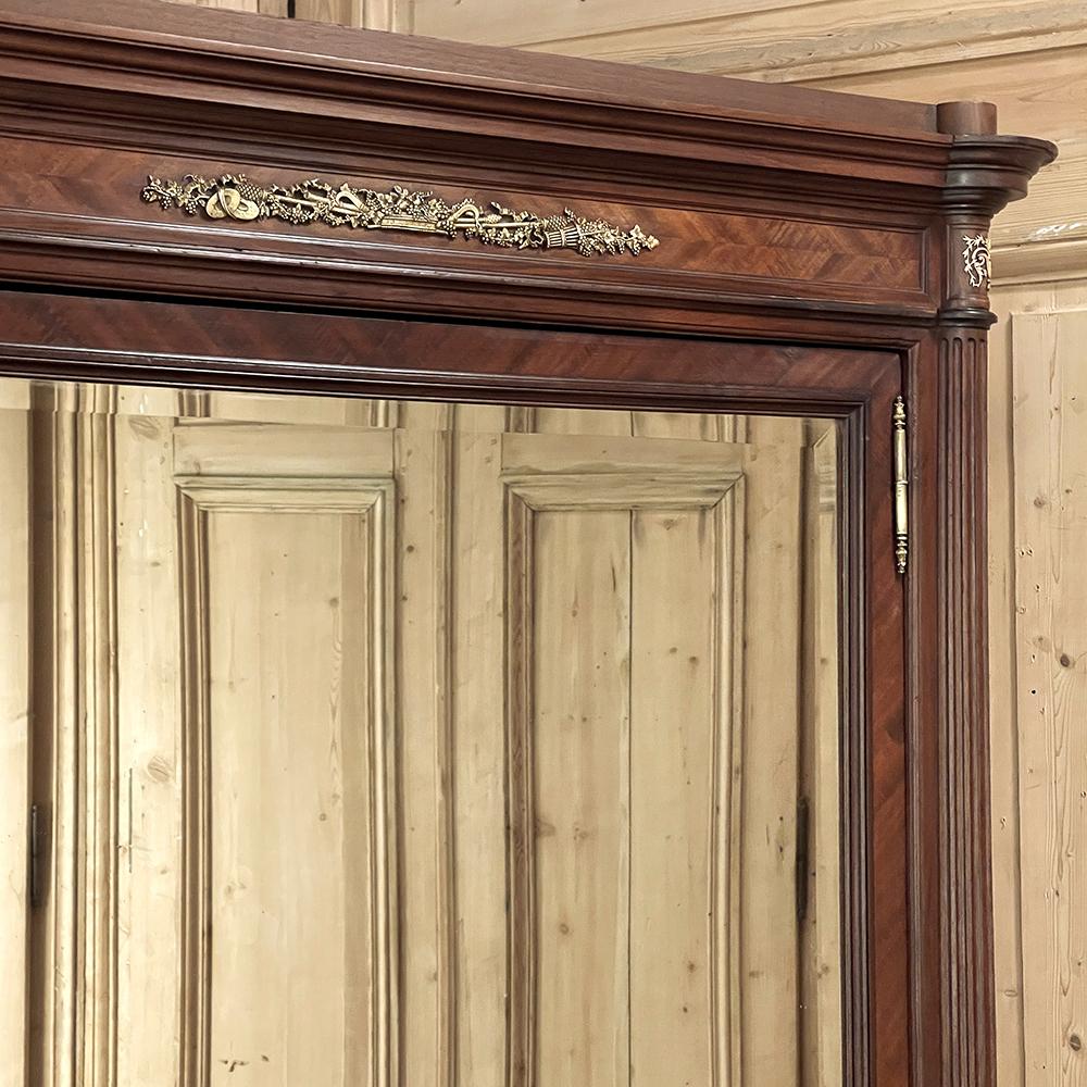 19th Century French Louis XVI Mahogany Armoire with Bronze Mounts from Paris For Sale 5