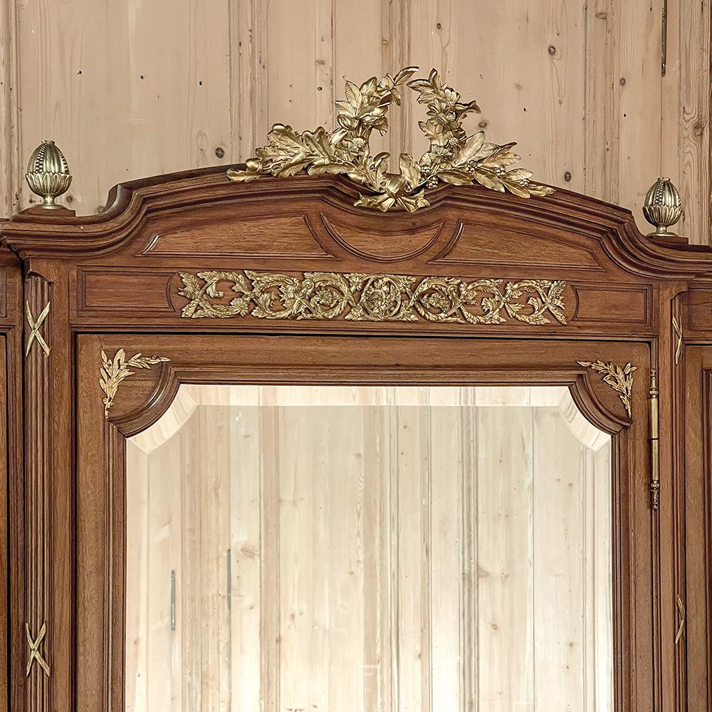 19th Century French Louis XVI Mahogany Armoire with Ormolu For Sale 6
