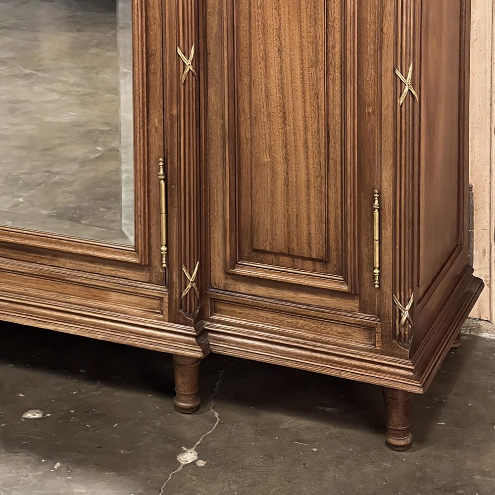 19th Century French Louis XVI Mahogany Armoire with Ormolu For Sale 10
