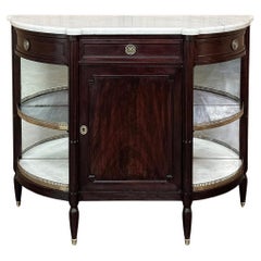Buffet français Louis XVI du 19ème siècle ~ Serveur avec marbre de Carrare