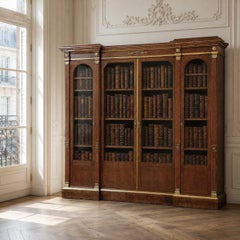 19th century French Louis XVI Mahogany & Burl Bookcase by Maison Lalande ~ Paris