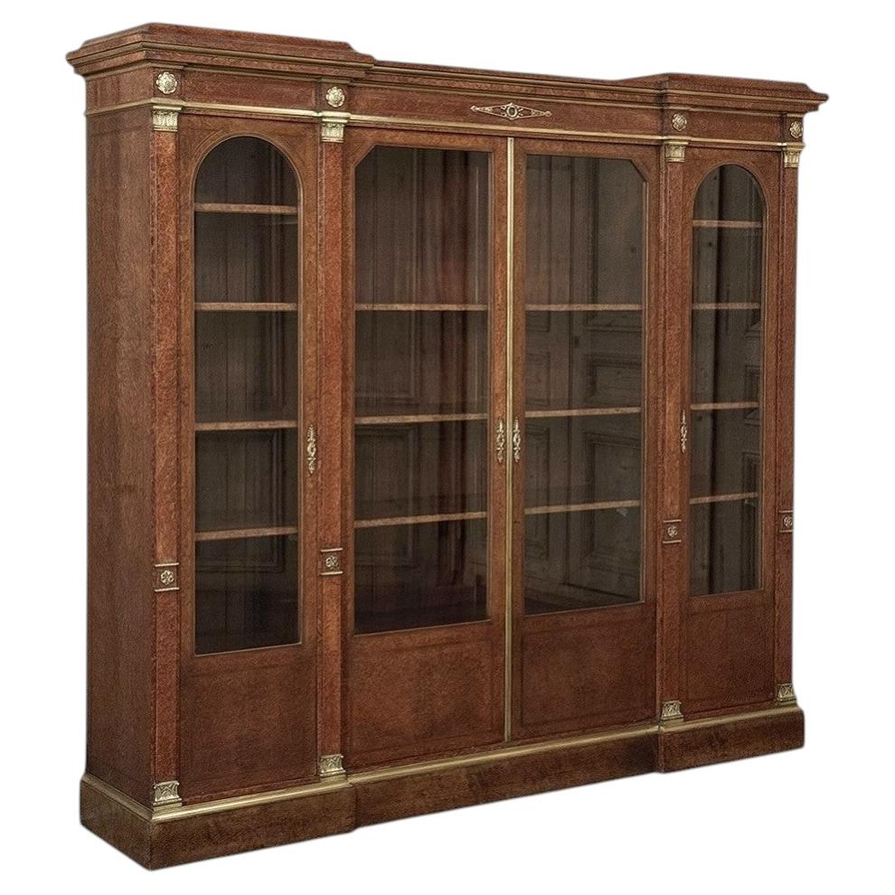 Librería francesa del siglo XIX, estilo Luis XVI, de caoba y madera de nudo, de Maison Lalande ~ París