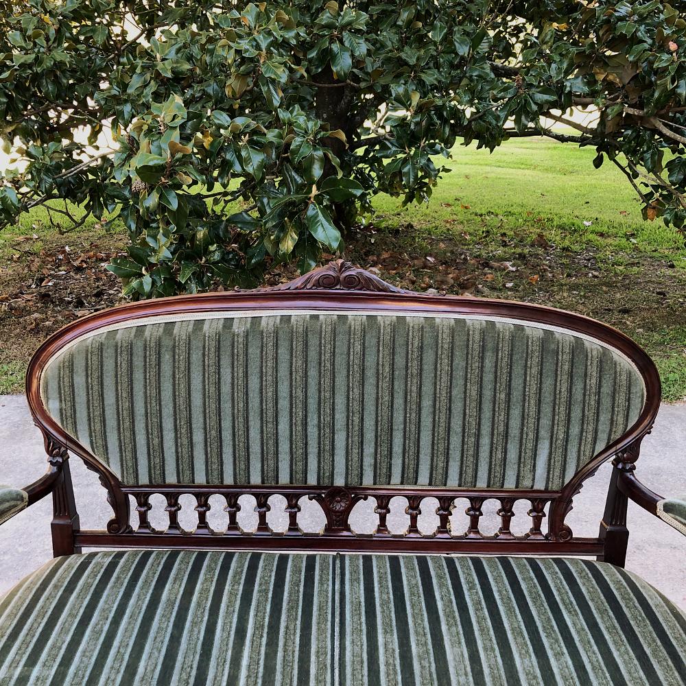 19th Century French Louis XVI Mahogany Canape or Sofa For Sale 5