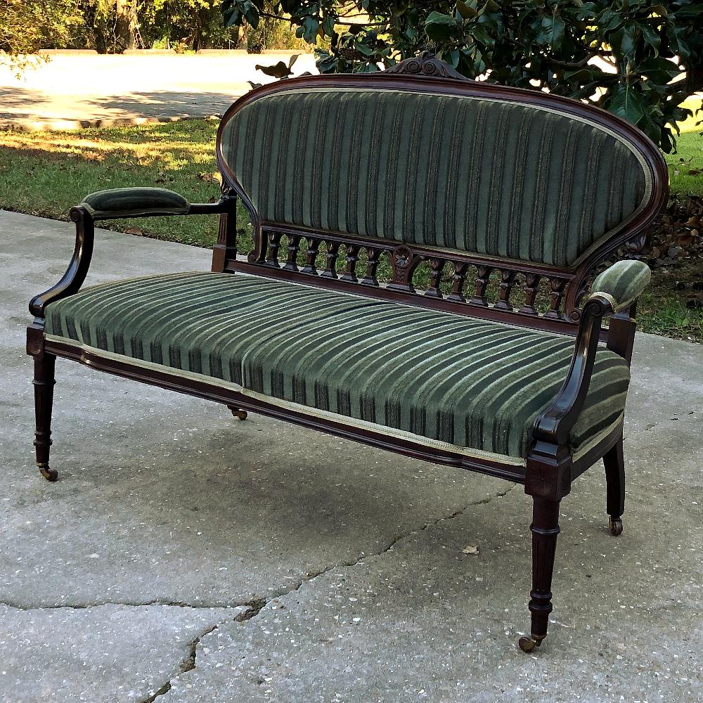 Hand-Crafted 19th Century French Louis XVI Mahogany Canape or Sofa For Sale