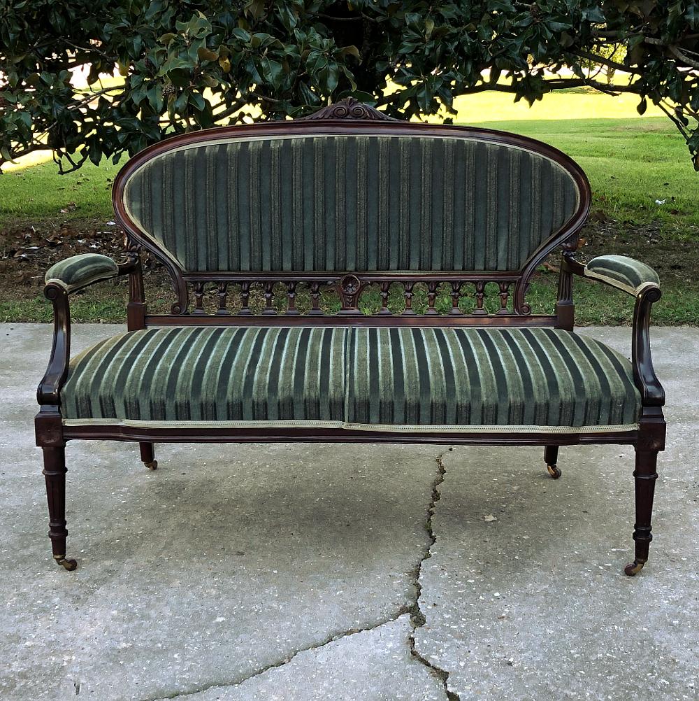 Französisches Louis XVI-Mahagoni- Canape oder Sofa aus dem 19. Jahrhundert (Spätes 19. Jahrhundert) im Angebot