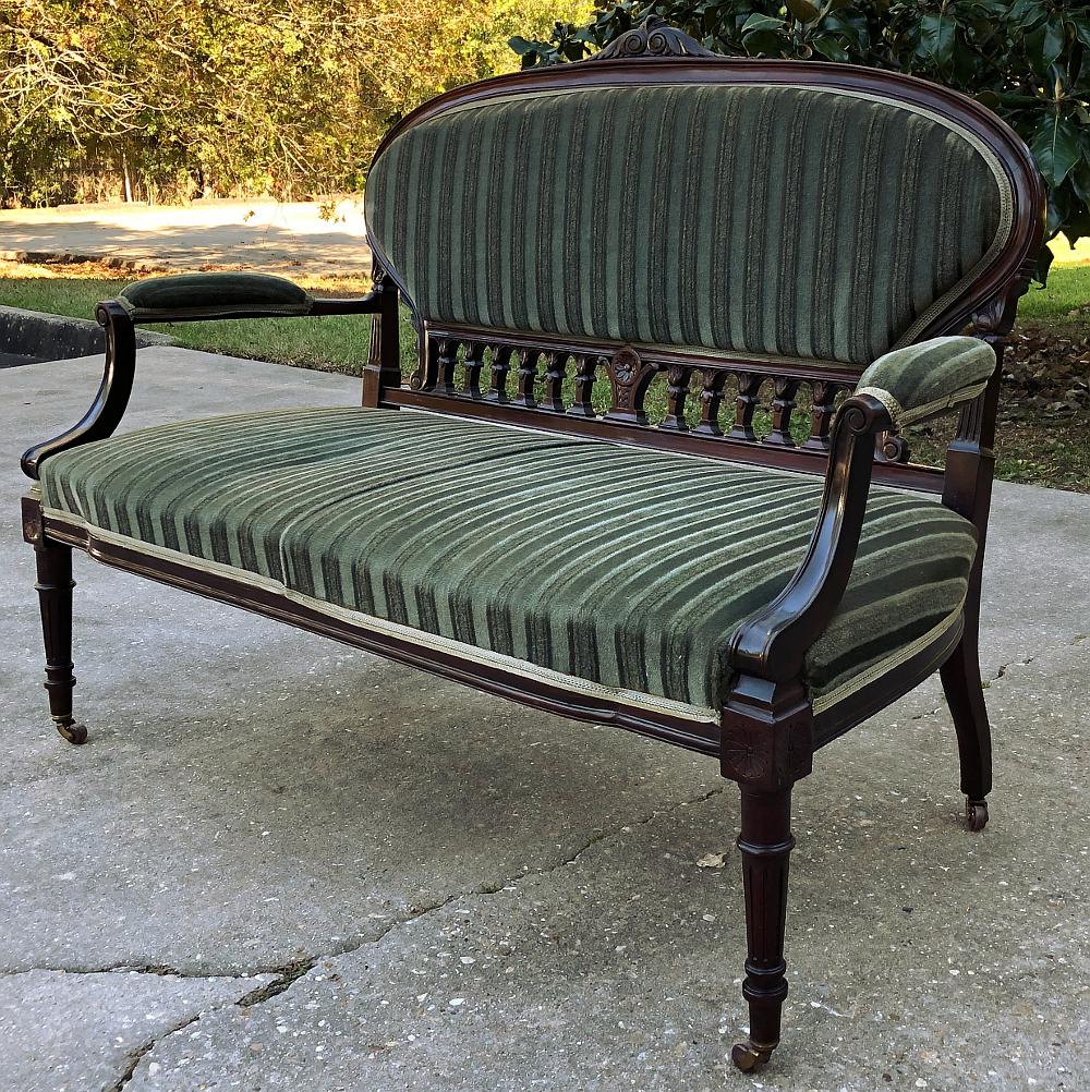 19th Century French Louis XVI Mahogany Canape or Sofa For Sale 2