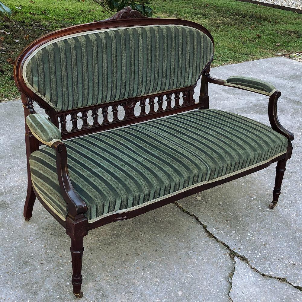19th Century French Louis XVI Mahogany Canape or Sofa For Sale 4