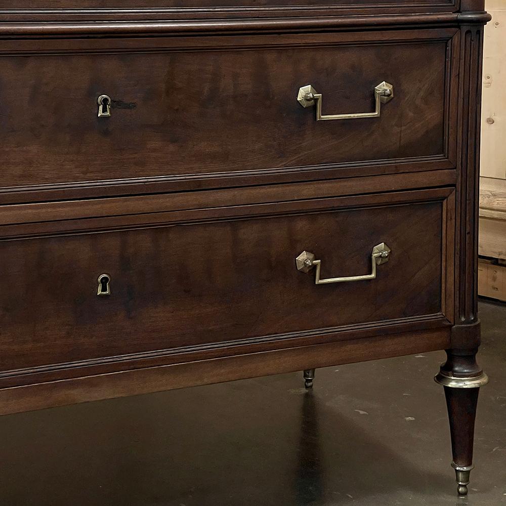 19th Century French Louis XVI Mahogany Commode with Marble Top For Sale 6