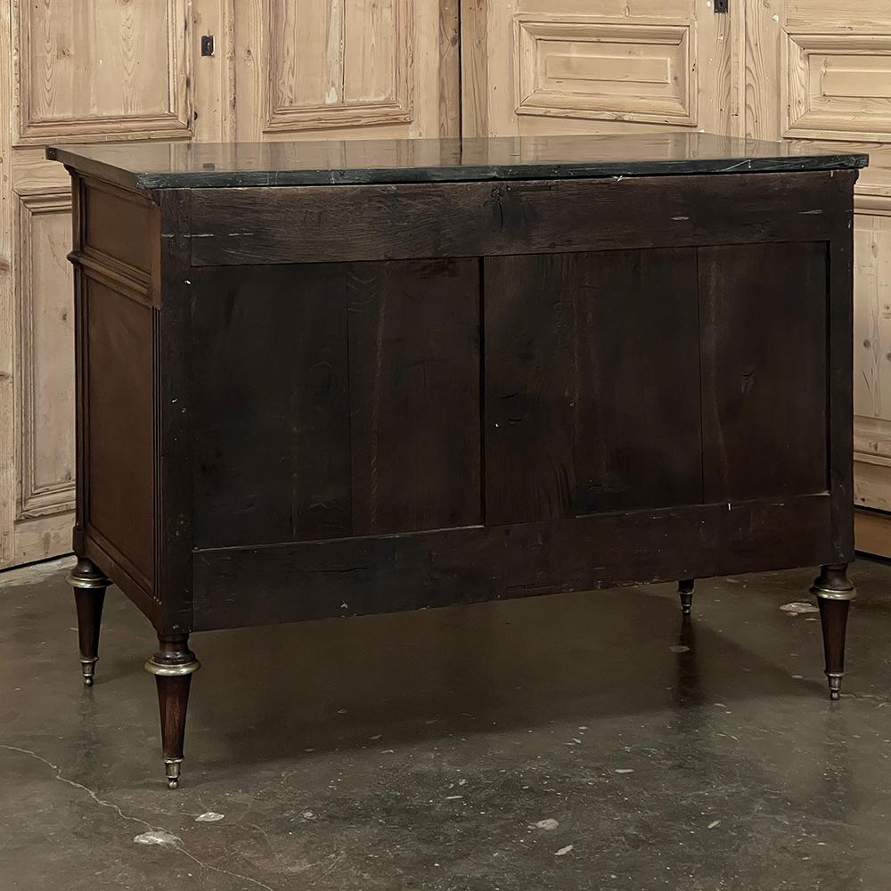 19th Century French Louis XVI Mahogany Commode with Marble Top For Sale 13