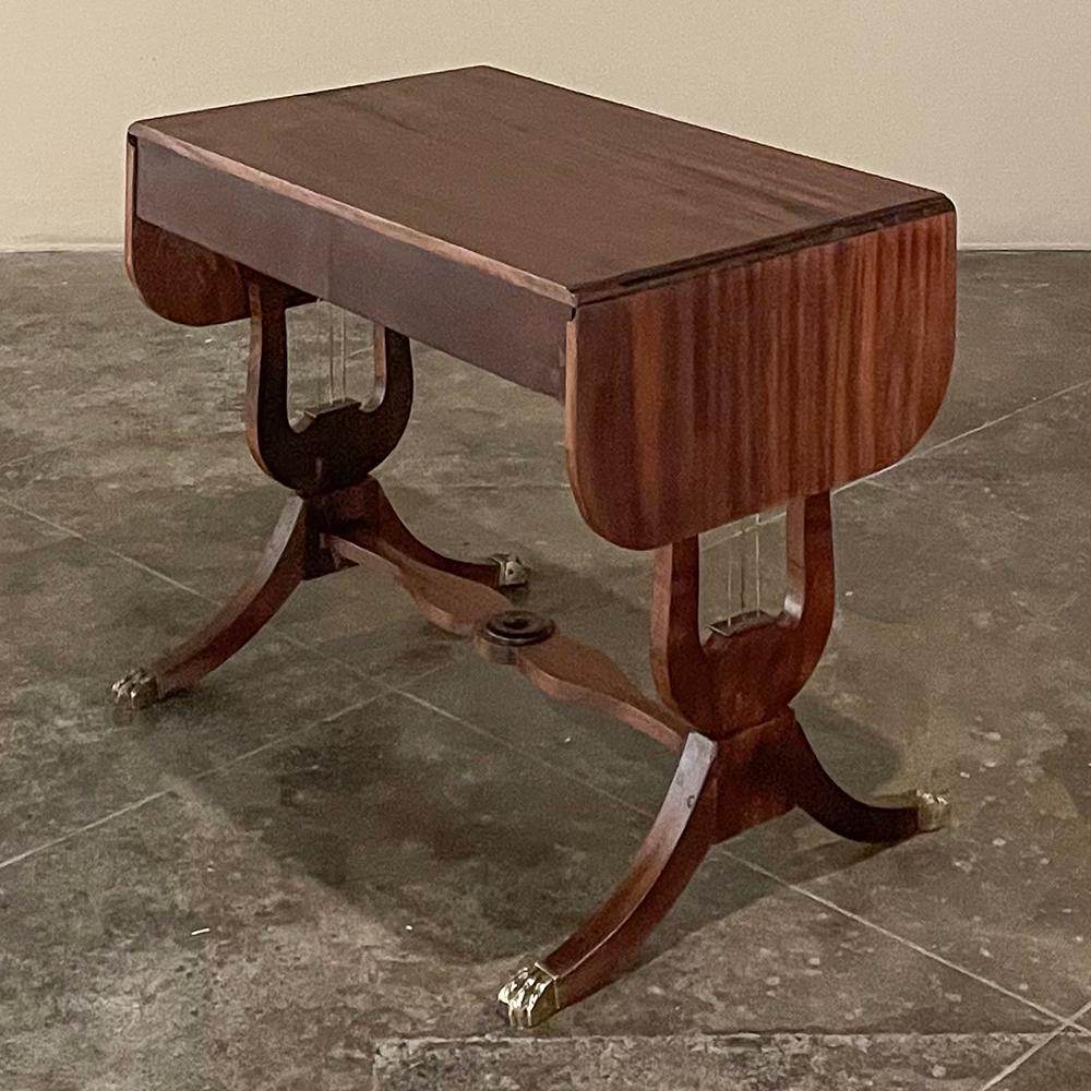Late 19th Century 19th Century French Louis XVI Mahogany Drop Leaf End Table For Sale