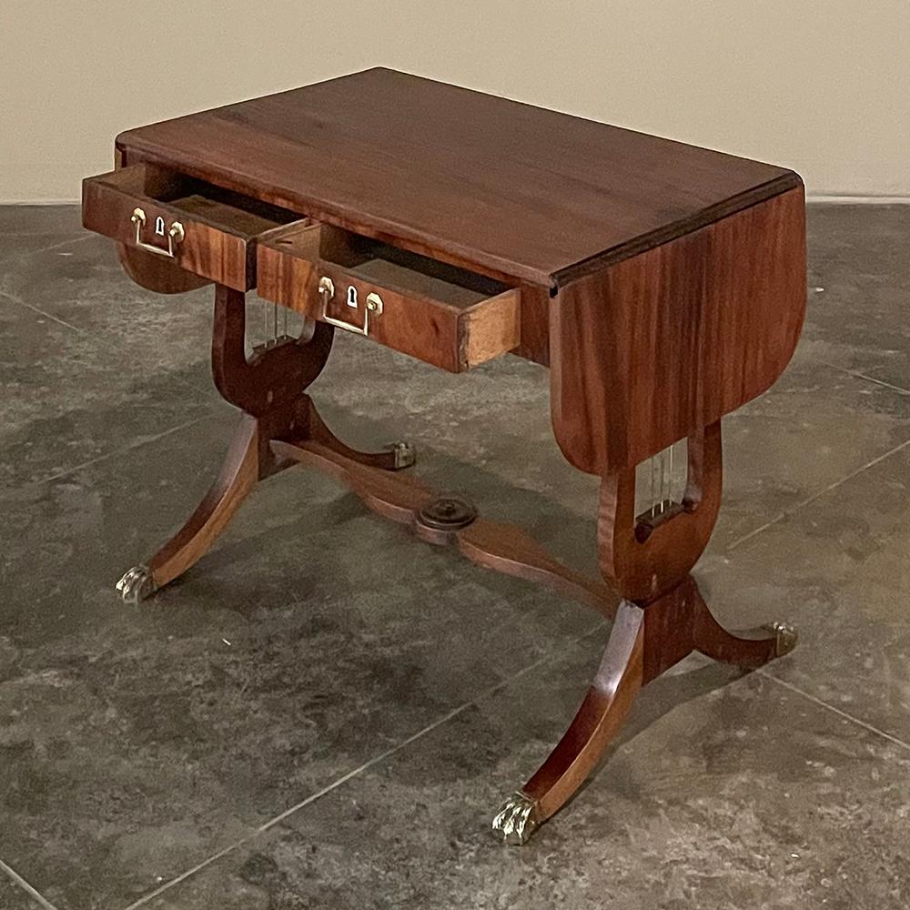 19th Century French Louis XVI Mahogany Drop Leaf End Table For Sale 1