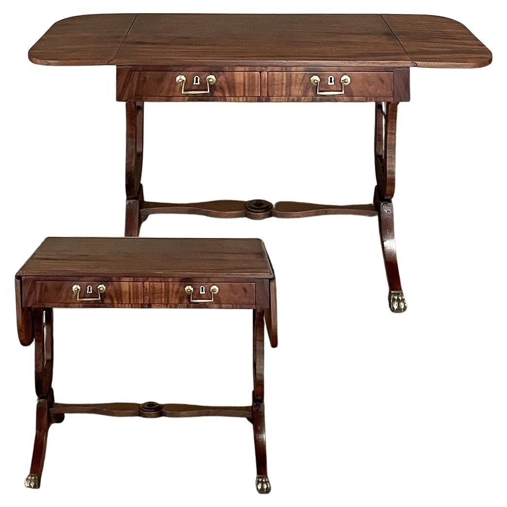 19th Century French Louis XVI Mahogany Drop Leaf End Table For Sale