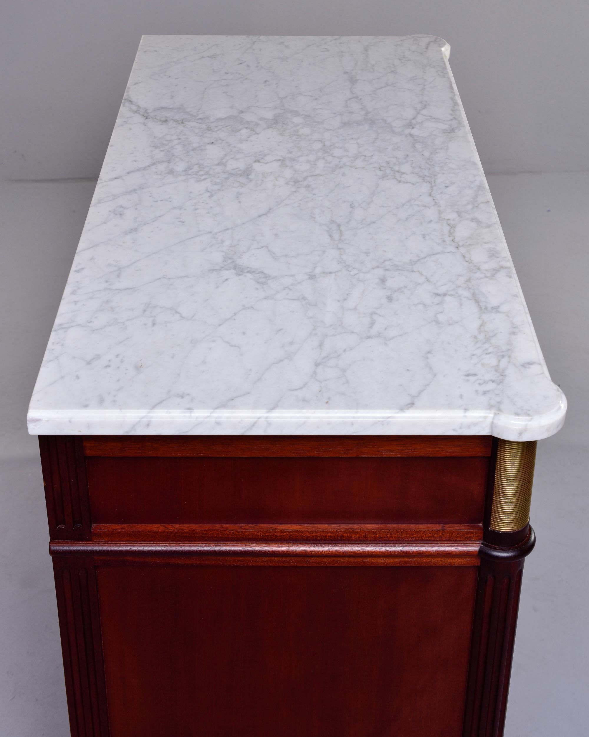 19th Century French Louis XVI Mahogany Four Drawer Commode with Marble Top 4