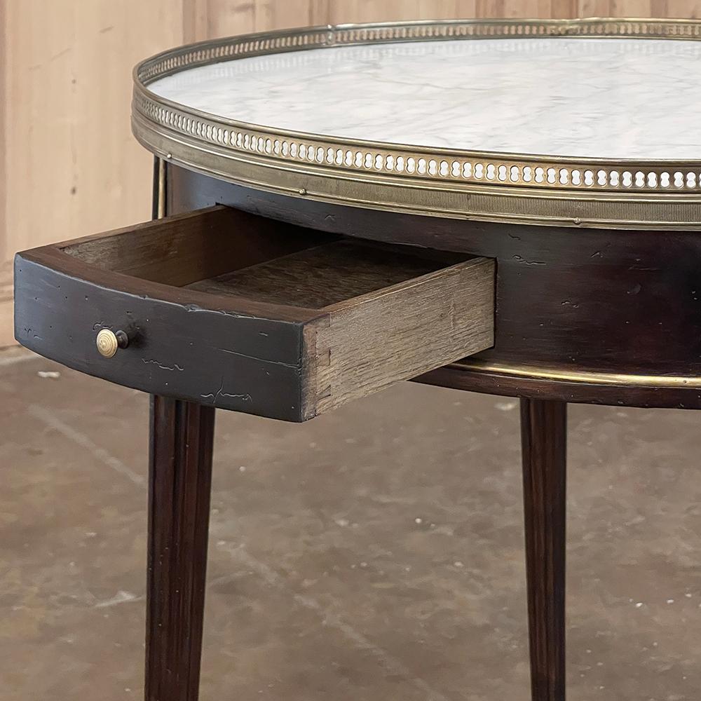 19th Century French Louis XVI Mahogany Marble Top Bouillotte Table For Sale 4