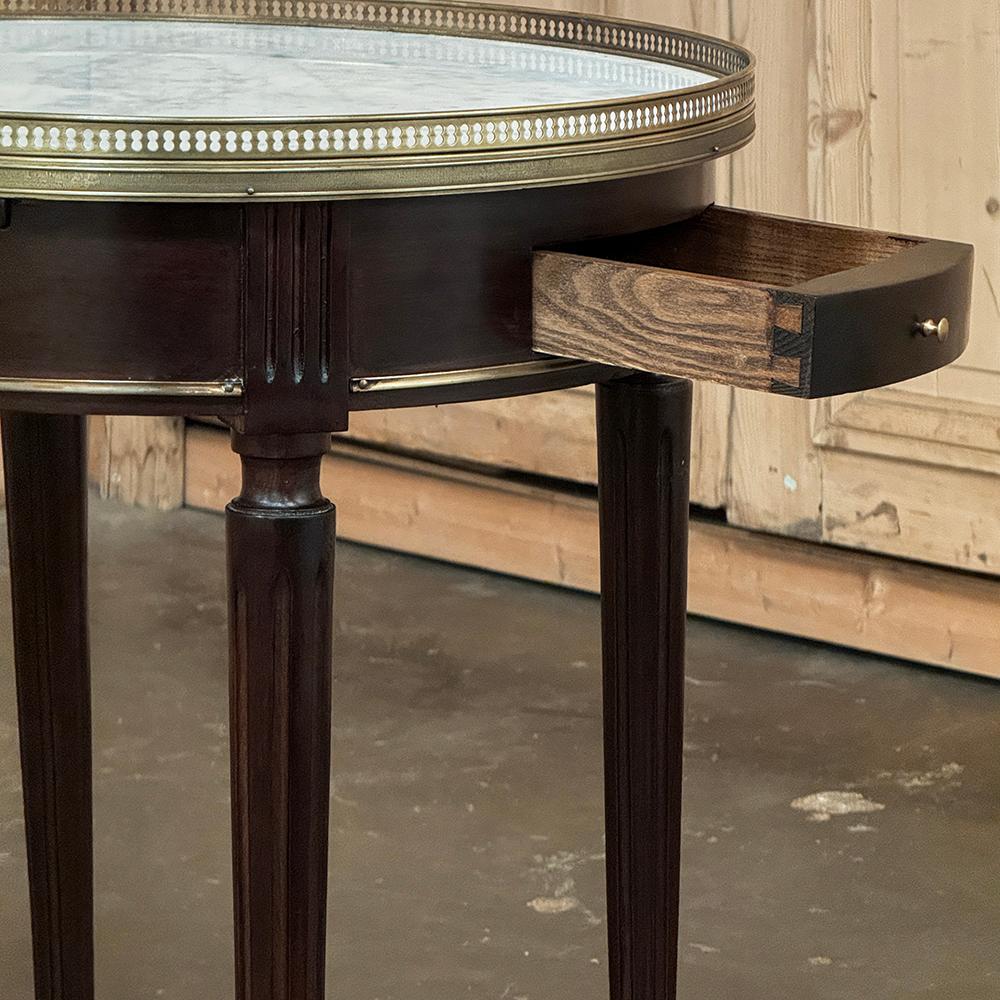 19th Century French Louis XVI Mahogany Marble Top Bouillotte Table For Sale 4