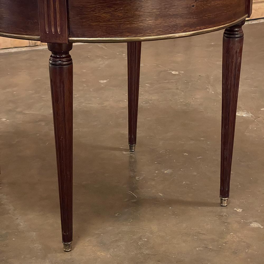 19th Century French Louis XVI Mahogany Marble Top Bouillotte Table For Sale 5