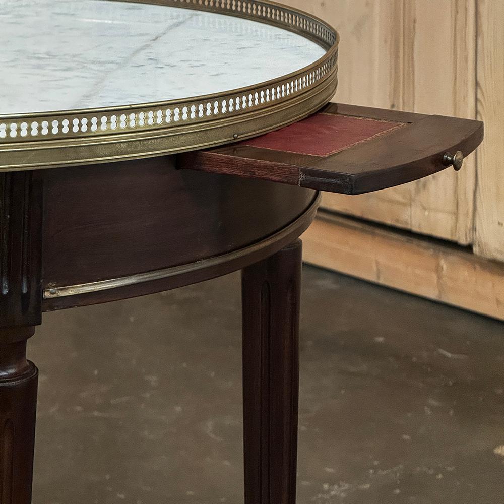 19th Century French Louis XVI Mahogany Marble Top Bouillotte Table For Sale 5