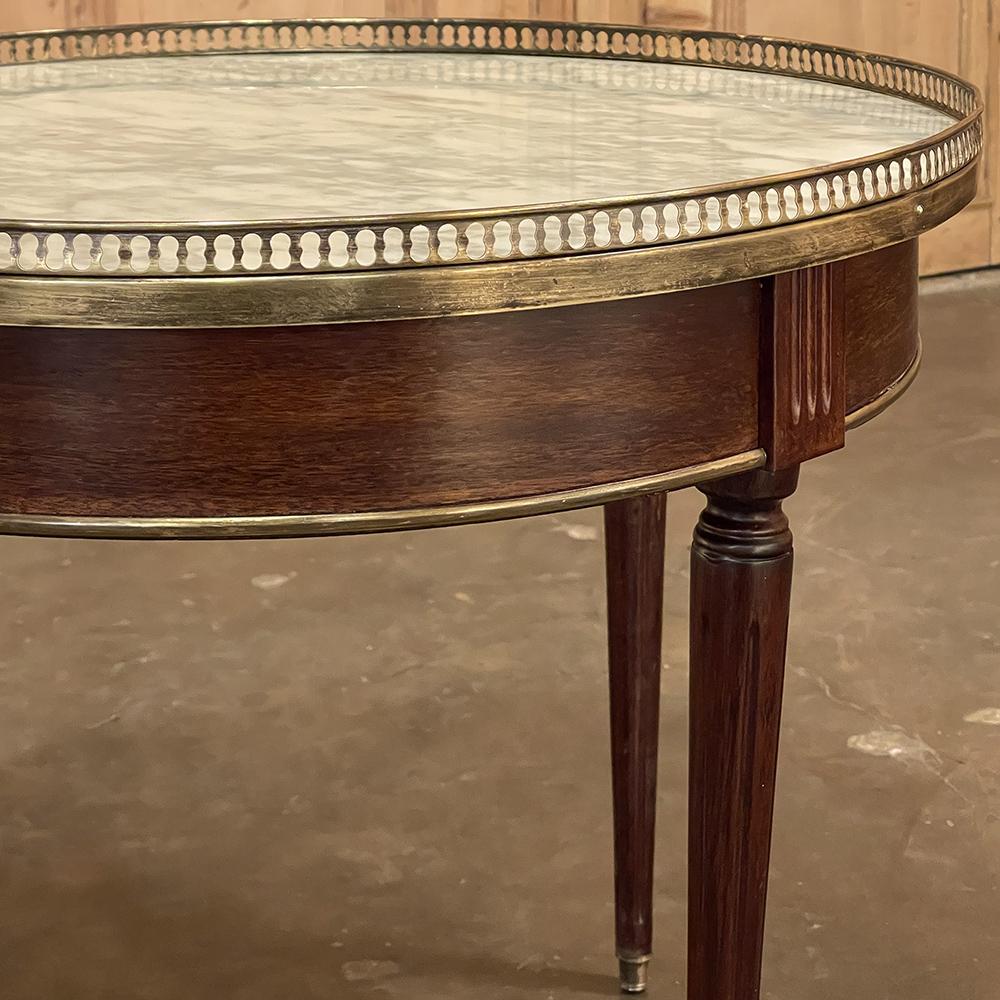 19th Century French Louis XVI Mahogany Marble Top Bouillotte Table For Sale 6