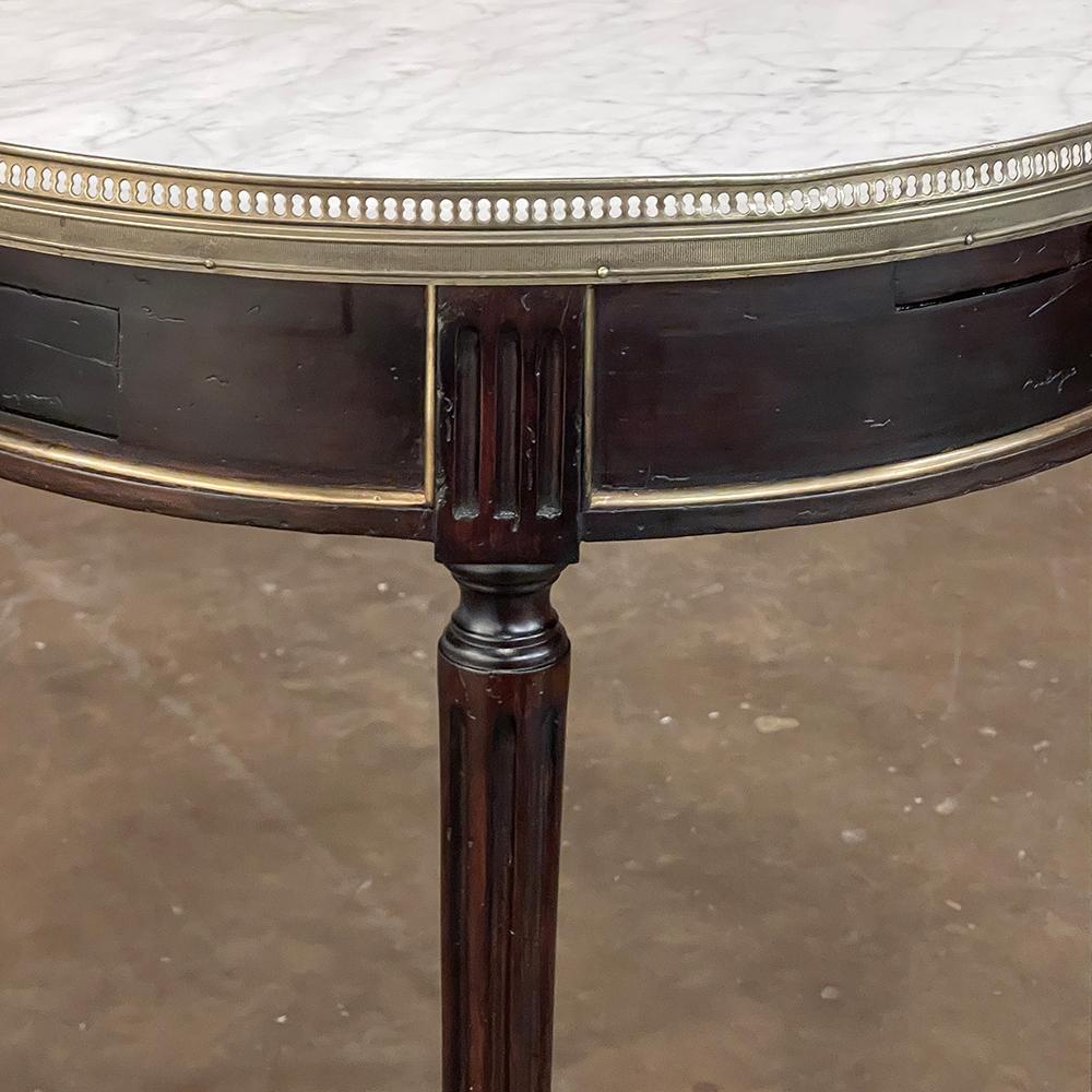 19th Century French Louis XVI Mahogany Marble Top Bouillotte Table For Sale 6