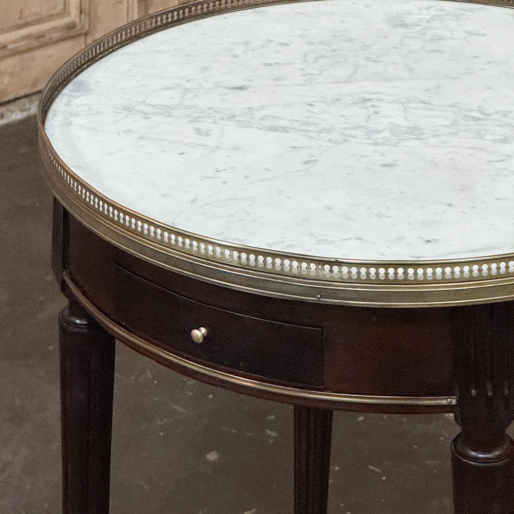 19th Century French Louis XVI Mahogany Marble Top Bouillotte Table For Sale 6