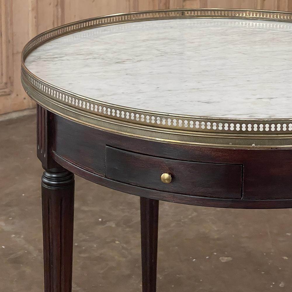 19th Century French Louis XVI Mahogany Marble Top Bouillotte Table For Sale 8