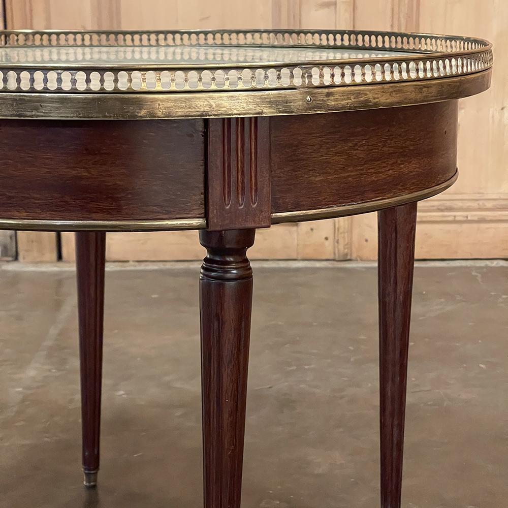 19th Century French Louis XVI Mahogany Marble Top Bouillotte Table For Sale 9