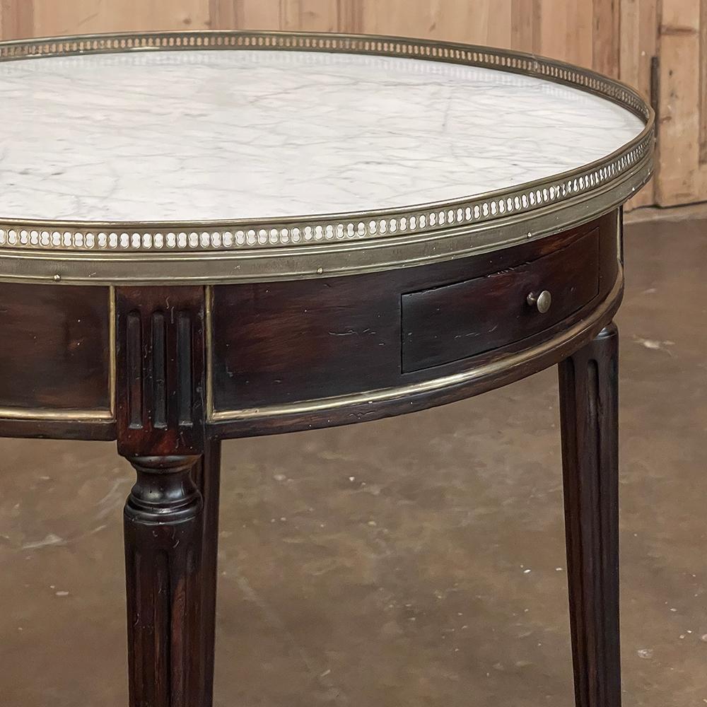 19th Century French Louis XVI Mahogany Marble Top Bouillotte Table For Sale 9
