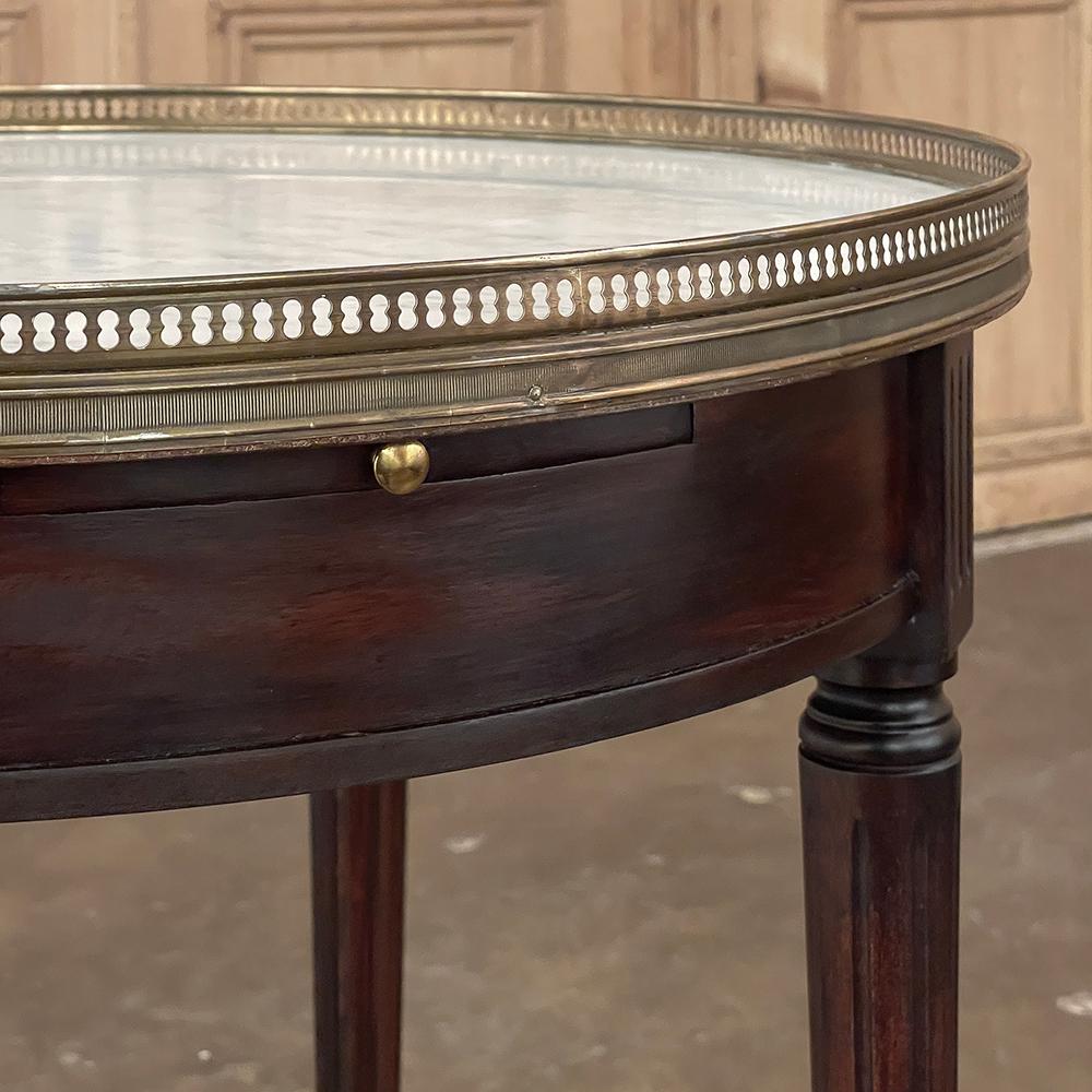 19th Century French Louis XVI Mahogany Marble Top Bouillotte Table For Sale 10