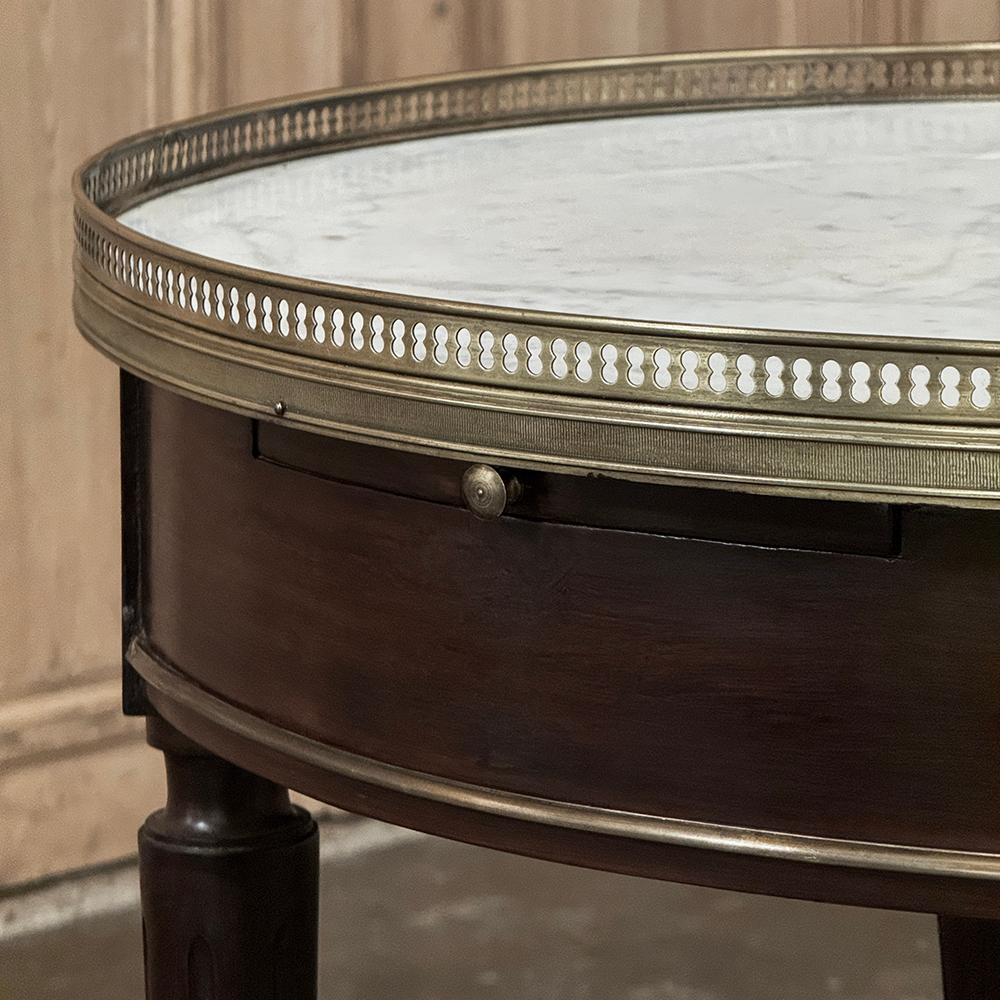 19th Century French Louis XVI Mahogany Marble Top Bouillotte Table For Sale 11
