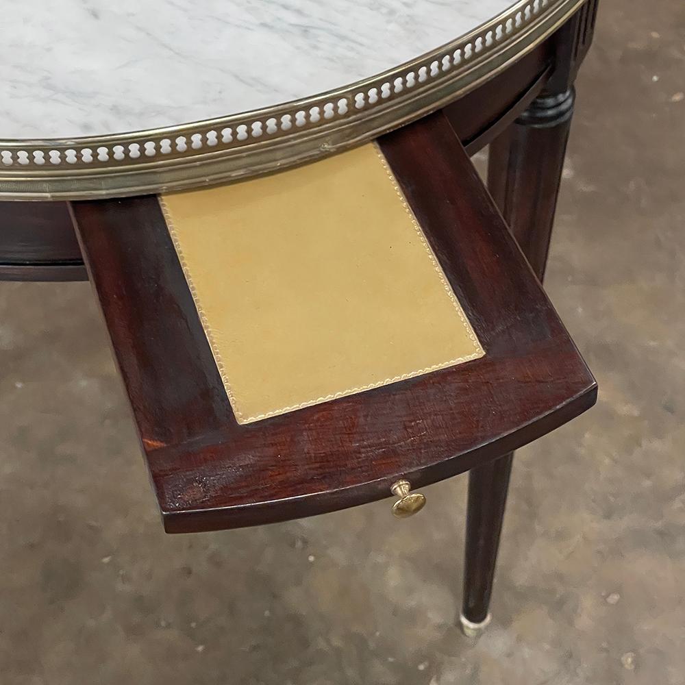 19th Century French Louis XVI Mahogany Marble Top Bouillotte Table For Sale 2