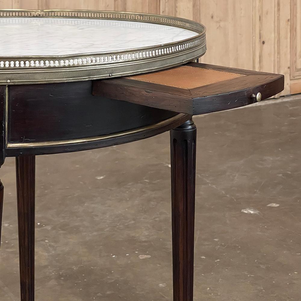 19th Century French Louis XVI Mahogany Marble Top Bouillotte Table For Sale 3