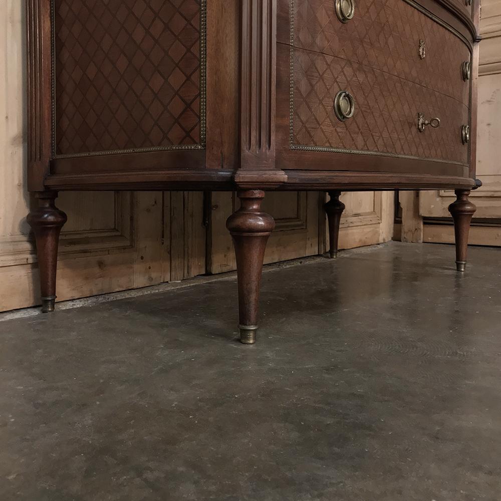 19th Century French Louis XVI Mahogany Marble-Top Commode 4
