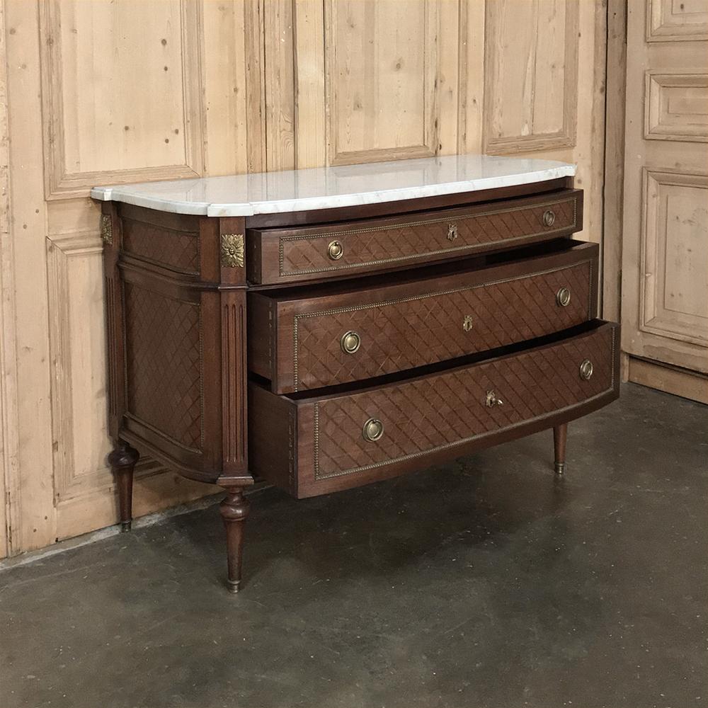 19th Century French Louis XVI Mahogany Marble-Top Commode 2