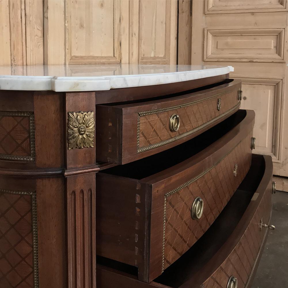 19th Century French Louis XVI Mahogany Marble-Top Commode 3