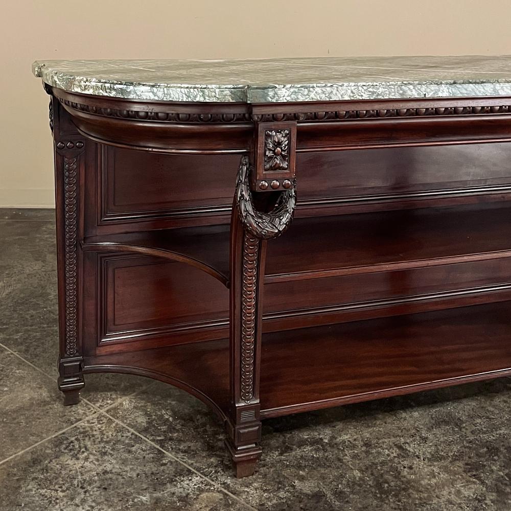 19th Century French Louis XVI Mahogany Marble Top Console, Sideboard For Sale 4