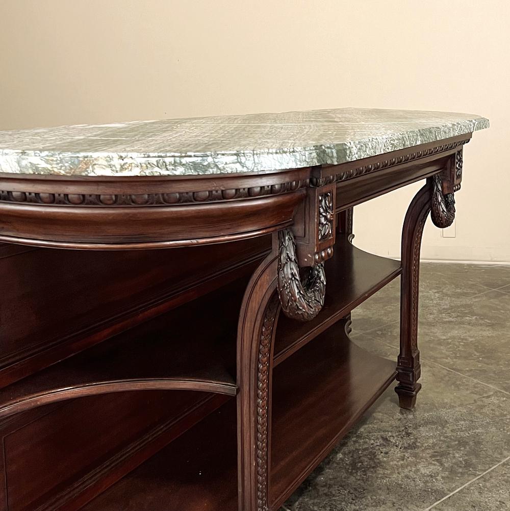 19th Century French Louis XVI Mahogany Marble Top Console, Sideboard For Sale 7