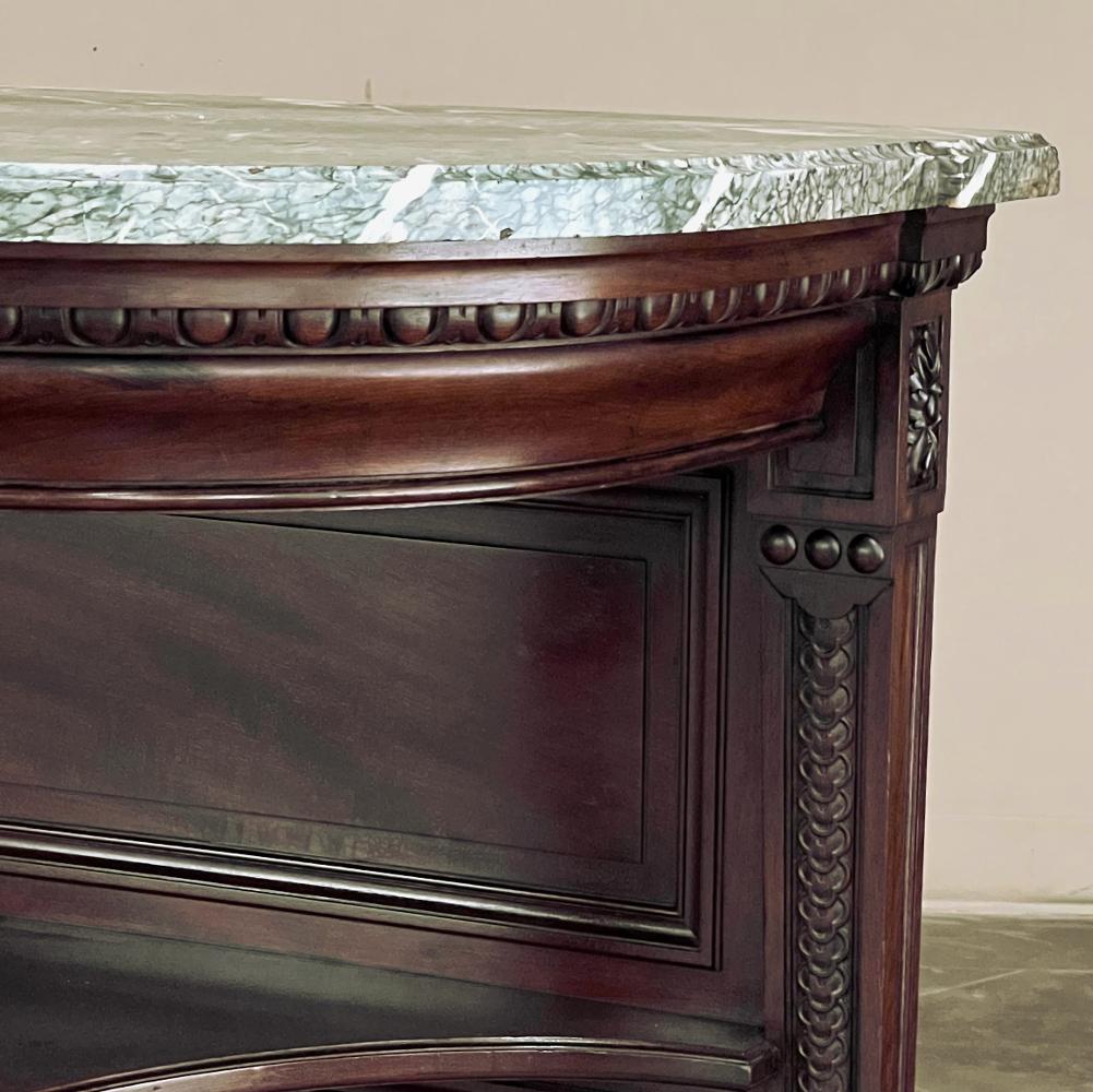 19th Century French Louis XVI Mahogany Marble Top Console, Sideboard For Sale 8