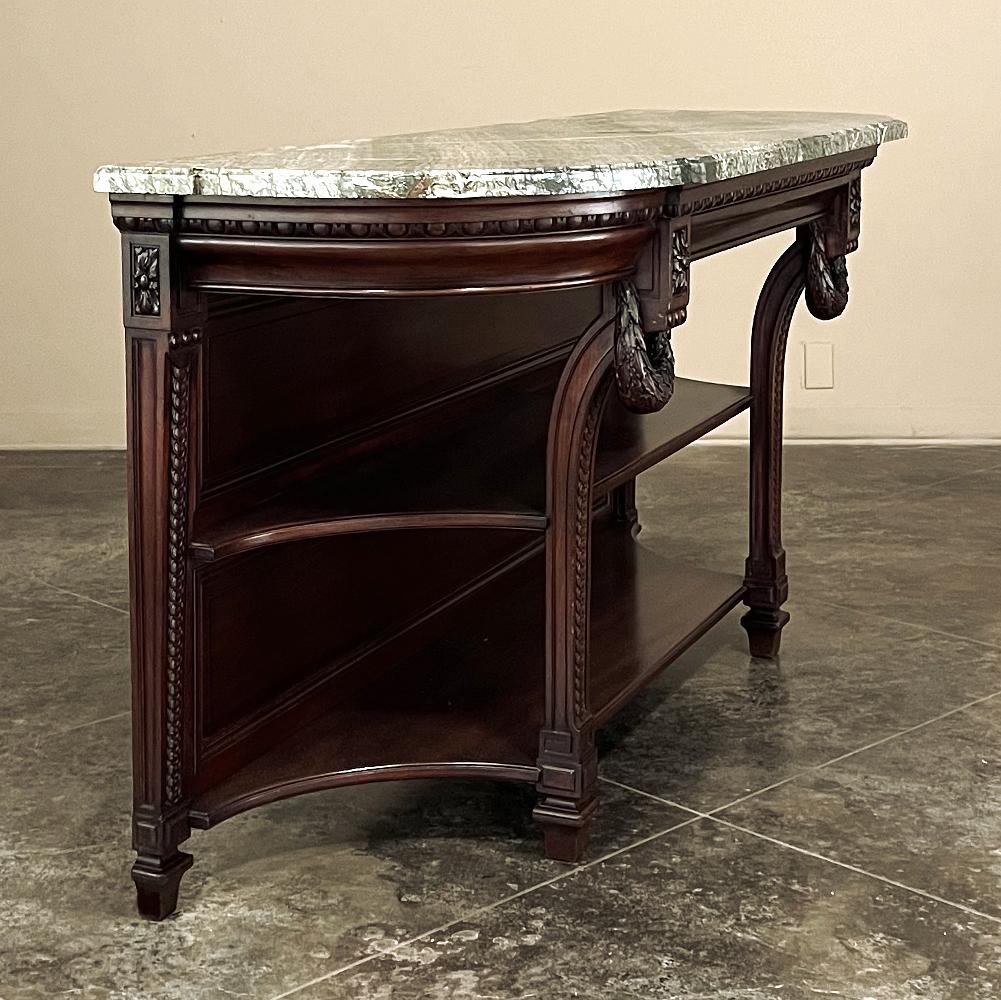 19th Century French Louis XVI Mahogany Marble Top Console, Sideboard For Sale 9