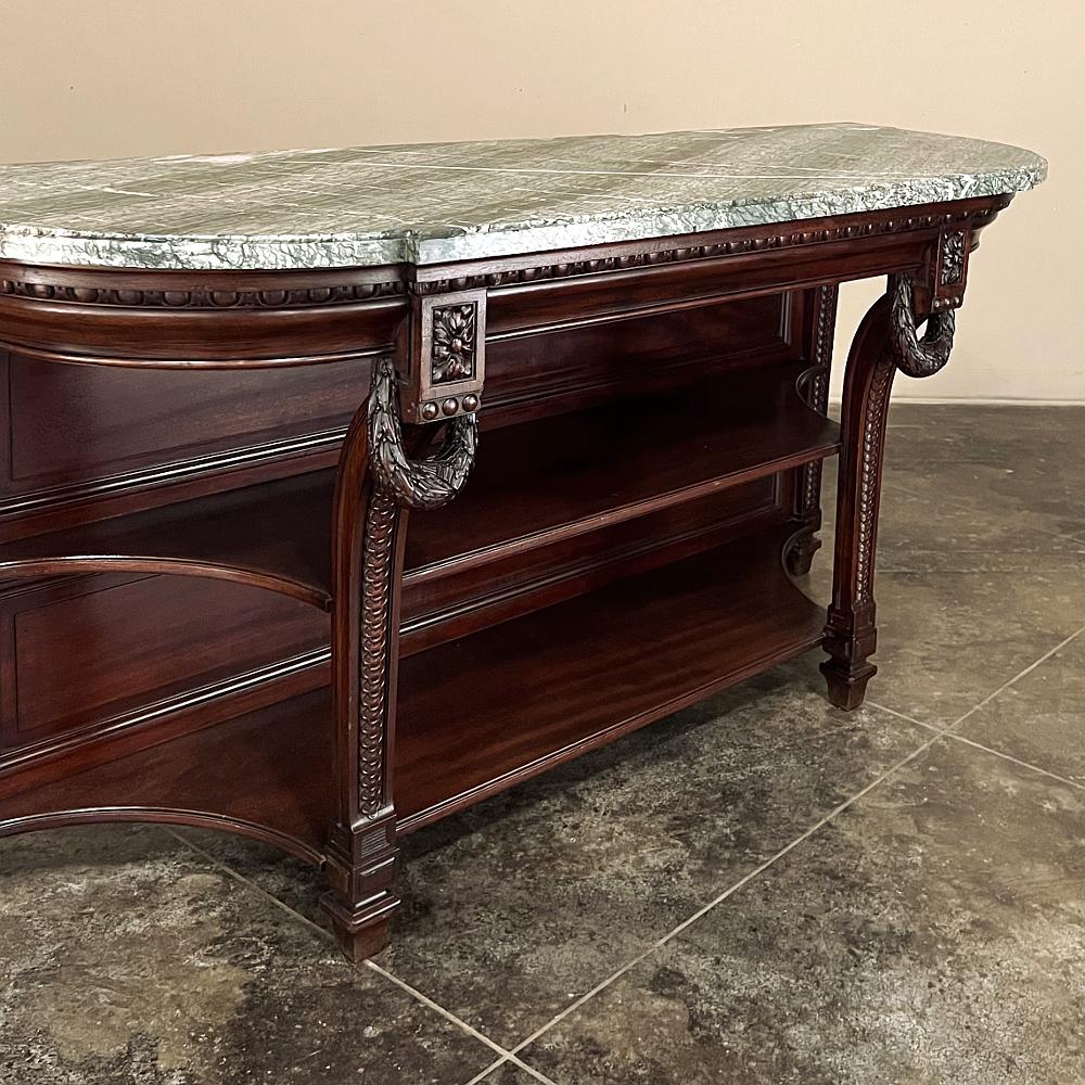 19th Century French Louis XVI Mahogany Marble Top Console, Sideboard For Sale 10
