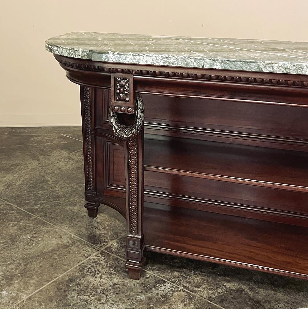 19th Century French Louis XVI Mahogany Marble Top Console, Sideboard For Sale 1