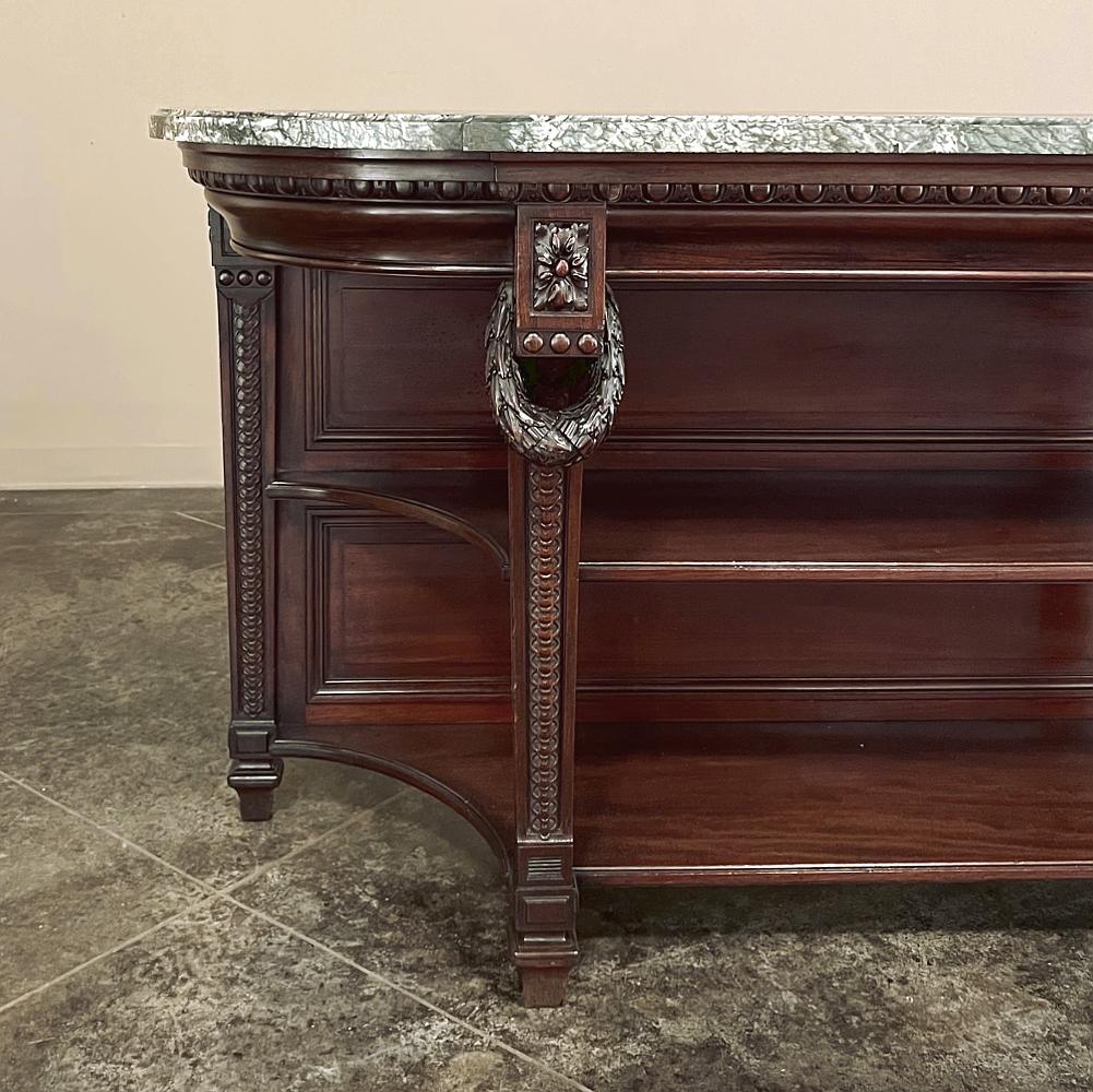 19th Century French Louis XVI Mahogany Marble Top Console, Sideboard For Sale 2