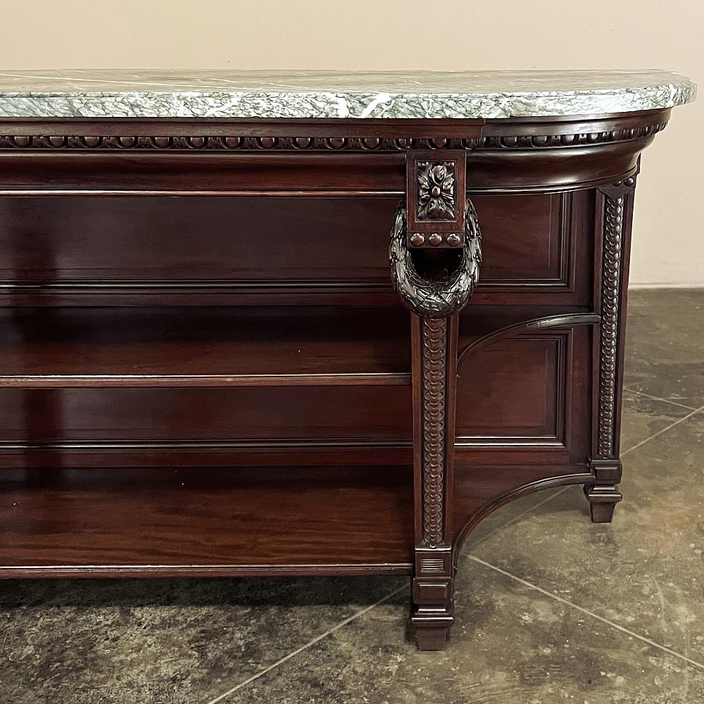 19th Century French Louis XVI Mahogany Marble Top Console, Sideboard For Sale 3