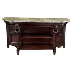 19th Century French Louis XVI Mahogany Marble Top Console, Sideboard
