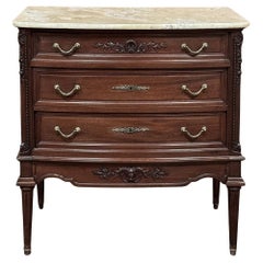 19th Century French Louis XVI Mahogany Onyx Top Commode