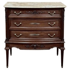 19th Century French Louis XVI Mahogany Onyx Top Commode